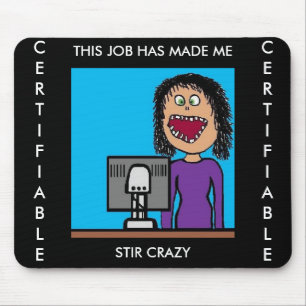 Funny Cartoon Clerical Office Humour Mouse Mat