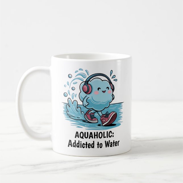 Funny Cartoon Cloud  Coffee Mug (Left)
