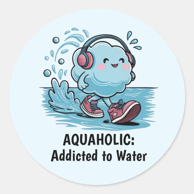 Funny Cartoon Cloud Round Stickers (Front)