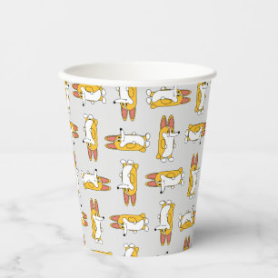 Funny Cartoon Corgi Pattern Paper Cups