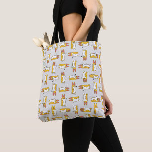 Funny Cartoon Corgi Pattern Tote Bag