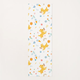 funny cartoon corgis dogs yoga mat