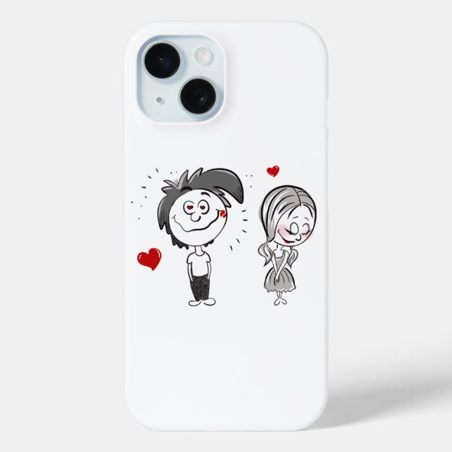 Funny Cartoon Couple Case-Mate iPhone Case (Back)