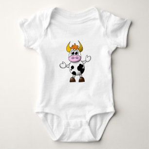 Funny Cartoon Cow Baby Bodysuit