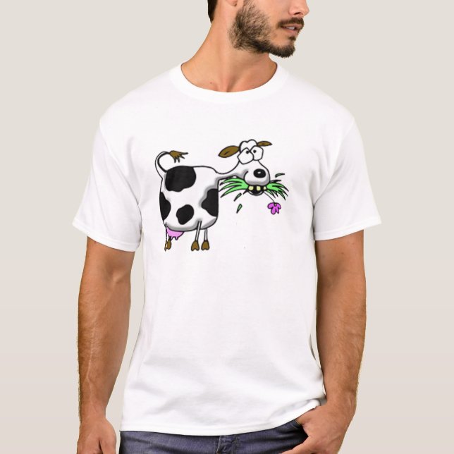 Funny cartoon cow gifts and accessories mad cow T-Shirt (Front)
