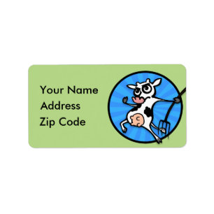 FUNNY CARTOON COW RETURN ADDRESS LABELS