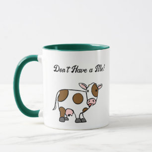 Funny Cartoon Cow with Cute Farm Animal Attitude Mug