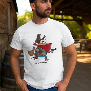 Funny Cartoon Cowboy Bandit Robber T-Shirt
