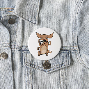 Funny Cartoon Crazy Dog Hilarious Cute Pet 7.5 Cm Round Badge