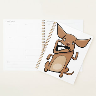 Funny Cartoon Crazy Dog Hilarious Cute Pet  Planner
