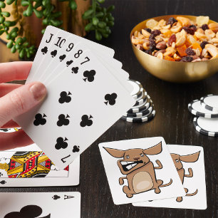 Funny Cartoon Crazy Dog Hilarious Cute Pet Playing Cards