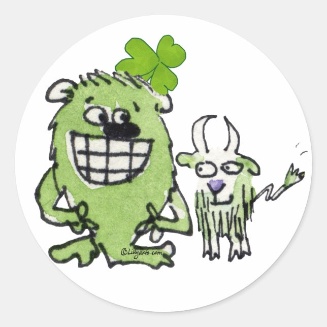 Funny Cartoon Creatures Stickers (Front)