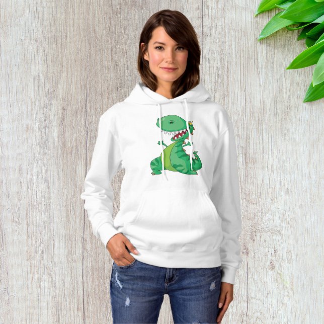 Funny Cartoon Dinosaur Roaring T-Rex Hoodie (Creator Uploaded)