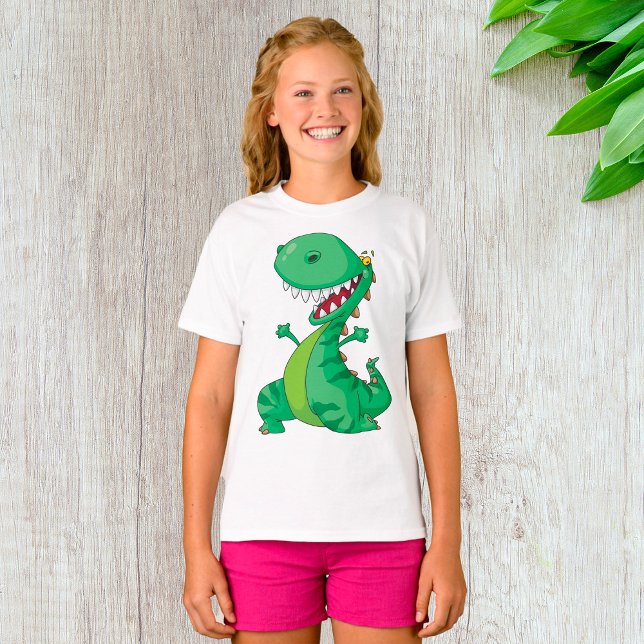 Funny Cartoon Dinosaur Roaring T-Rex T-Shirt (Creator Uploaded)