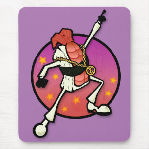 FUNNY CARTOON DISCO SUSHI GRAPHIC MOUSE PAD