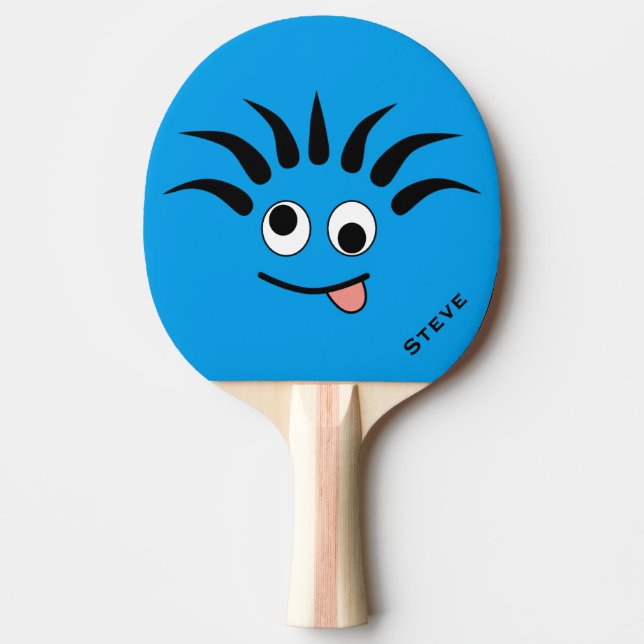 Funny Cartoon Dizzy Face Custom Ping Pong Paddle (Front)