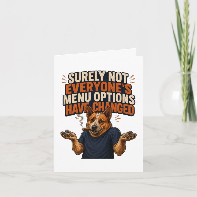 Funny Cartoon Dog Art Card (Front)
