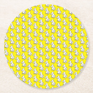 Funny Cartoon Duck or Penguin Round Paper Coaster