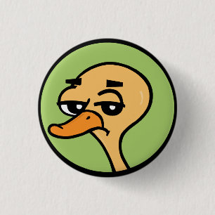 FUNNY CARTOON DUCK ROUND BUTTON
