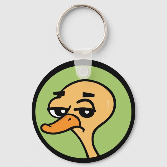FUNNY CARTOON DUCK ROUND KEY CHAIN (Front)