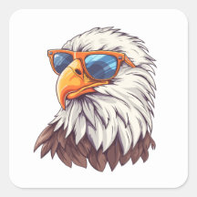 Funny cartoon eagle with sunglasses