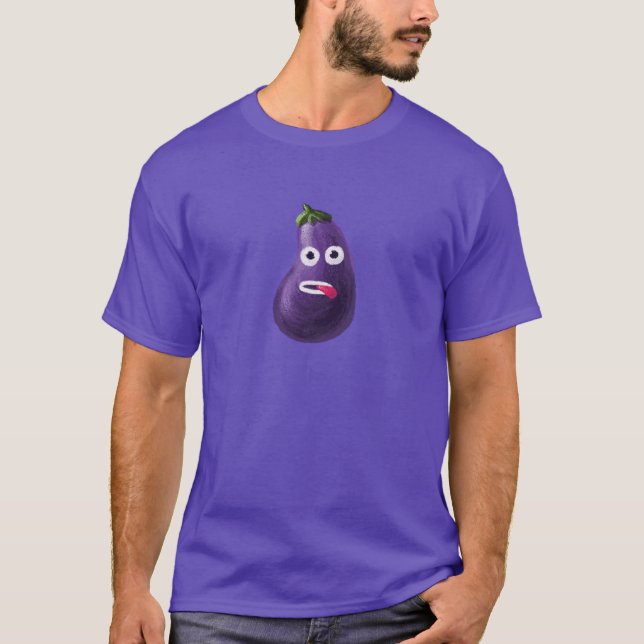 Funny Cartoon Eggplant Dark T-Shirt (Front)