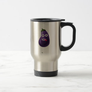 Funny Cartoon Eggplant Travel Mug