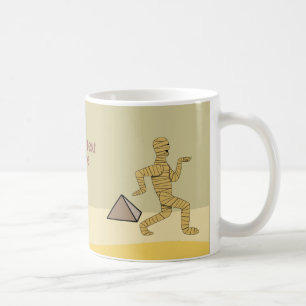 Funny Cartoon Egyptian Mummy Pyramids Custom Coffee Mug