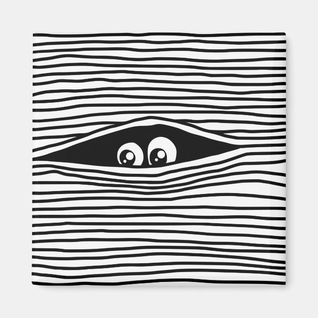 Funny Cartoon Eyes Watching Unseen Magnet (Front)