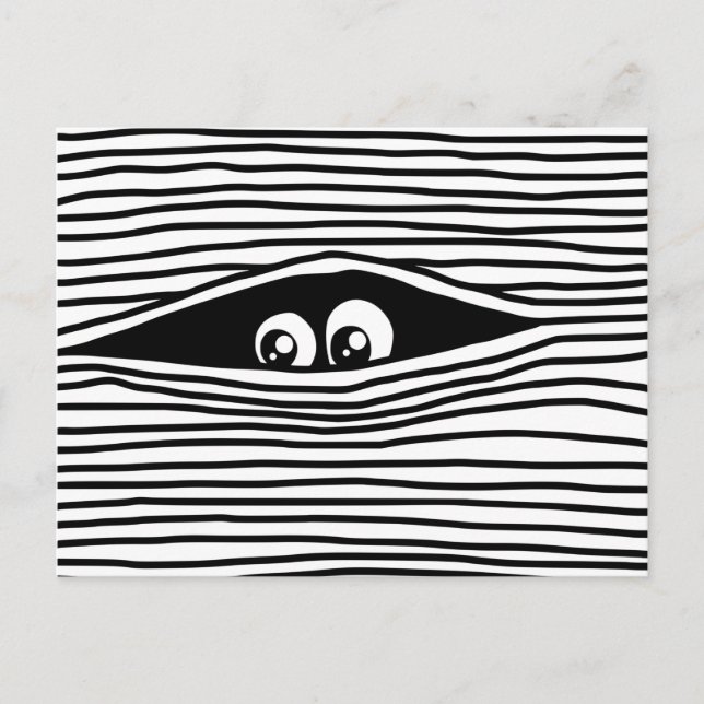 Funny Cartoon Eyes Watching Unseen Postcard (Front)