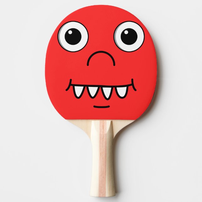 Funny Cartoon face Ping Pong Paddle (Front)