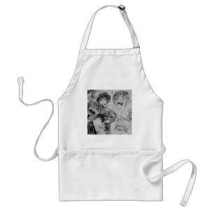 funny cartoon face  standard apron