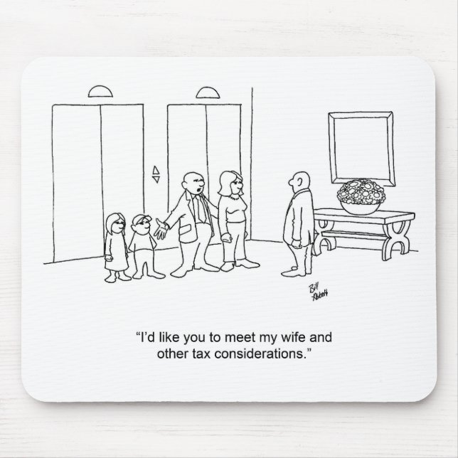 Funny Cartoon Family Accountant Gift! Mouse Mat (Front)