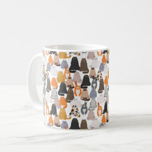 Funny cartoon fat cats view coffee mug