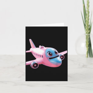 Funny Cartoon Flight with Rose Uni Design for Card