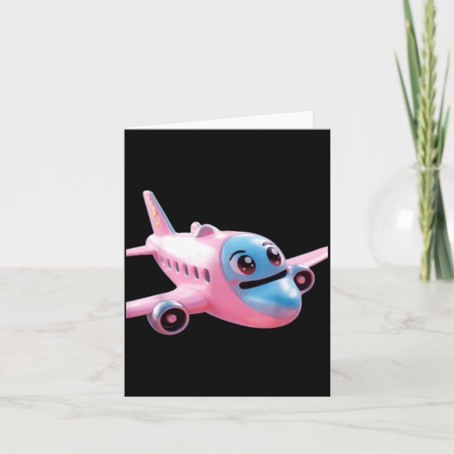 Funny Cartoon Flight with Rose Uni Design for Card (Front)