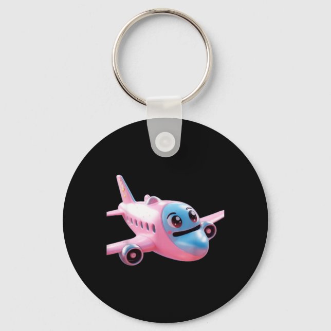 Funny Cartoon Flight with Rose Uni Design for Key Ring (Front)