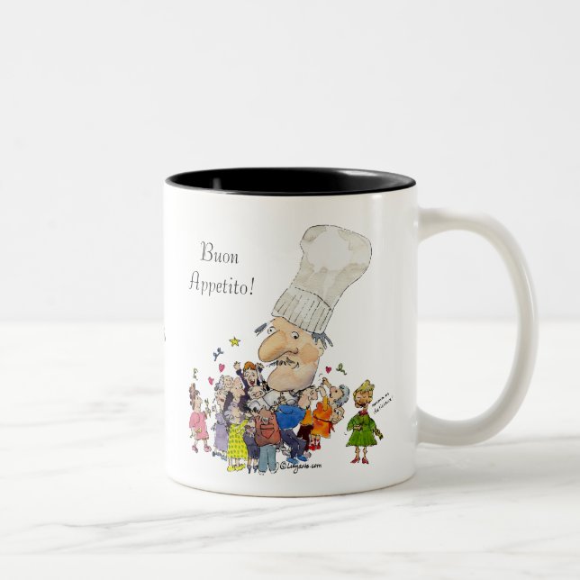 Funny Cartoon French Chef Personalised Mugs (Right)