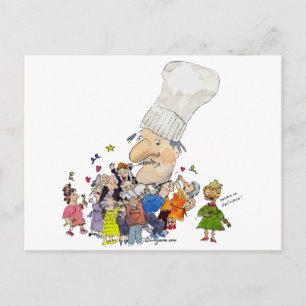 Funny Cartoon French Chef Postcard