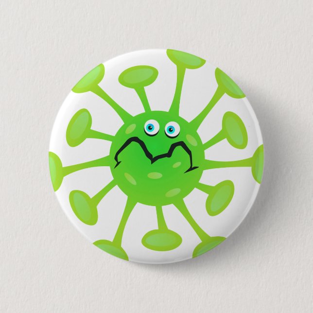 Funny Cartoon Germ Bacteria 6 Cm Round Badge (Front)