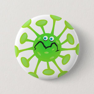 Funny Cartoon Germ Bacteria 6 Cm Round Badge