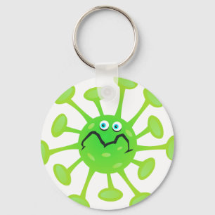 Funny Cartoon Germ Bacteria Key Ring