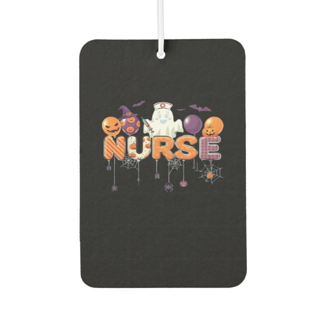 funny cartoon ghost nurse - Hot Nurse Halloween Ou Car Air Freshener (Front)