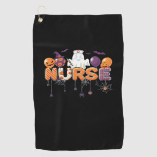 funny cartoon ghost nurse - Hot Nurse Halloween Ou Golf Towel