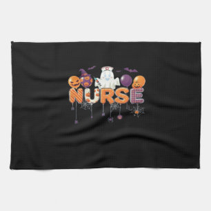 funny cartoon ghost nurse - Hot Nurse Halloween Ou Tea Towel
