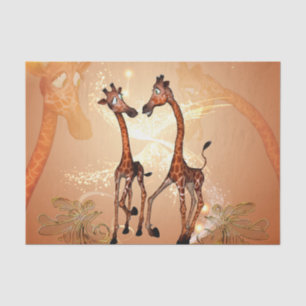 Funny cartoon giraffes tissue paper