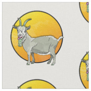 Funny cartoon goat fabric