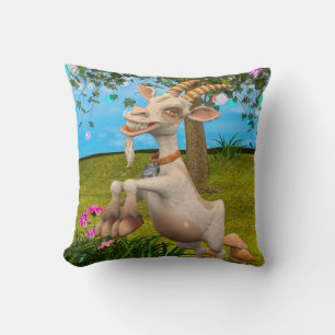 Funny Cartoon Goat Garden Animal Art Cushion