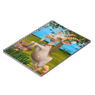 Funny Cartoon Goat Garden Animal Art Notebook