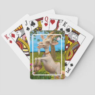 Funny Cartoon Goat Garden Animal Art Playing Cards
